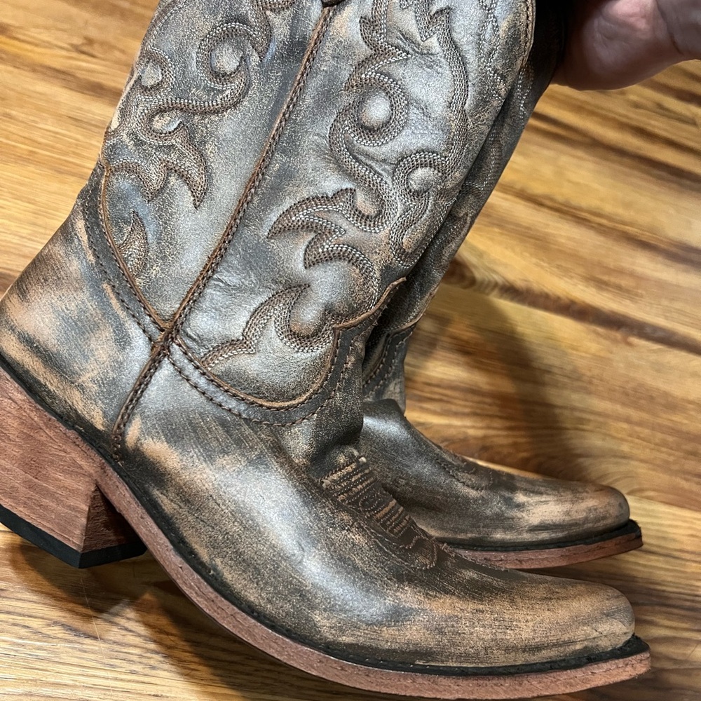 EUC Womens Liberty Black Ladies Boots 8.5 Leather Western Cowboy Canela Sienna - Picture 2 of 7